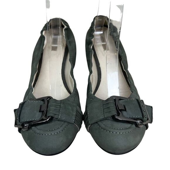 Geox Respira Flats Shoes Nubuck Leather Slip On Green Women Size‎ EU 39.5 - Picture 4 of 8